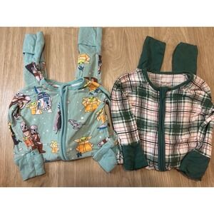 Little Sleepies 3-6M Zippy Bundle Star Wars Mandalorian & Green Plaid Bamboo